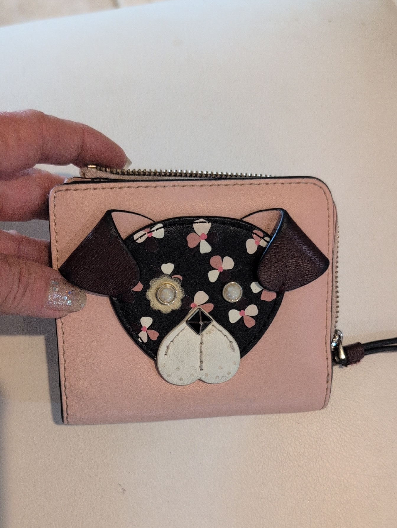 Kate Spade New York Cherry Wood Pup Bi- Fold Wallet